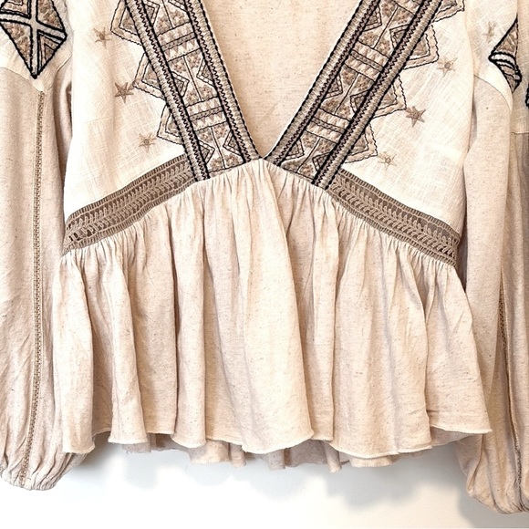Free People Aria Embroidered Top , sz XS - Picture 9 of 12